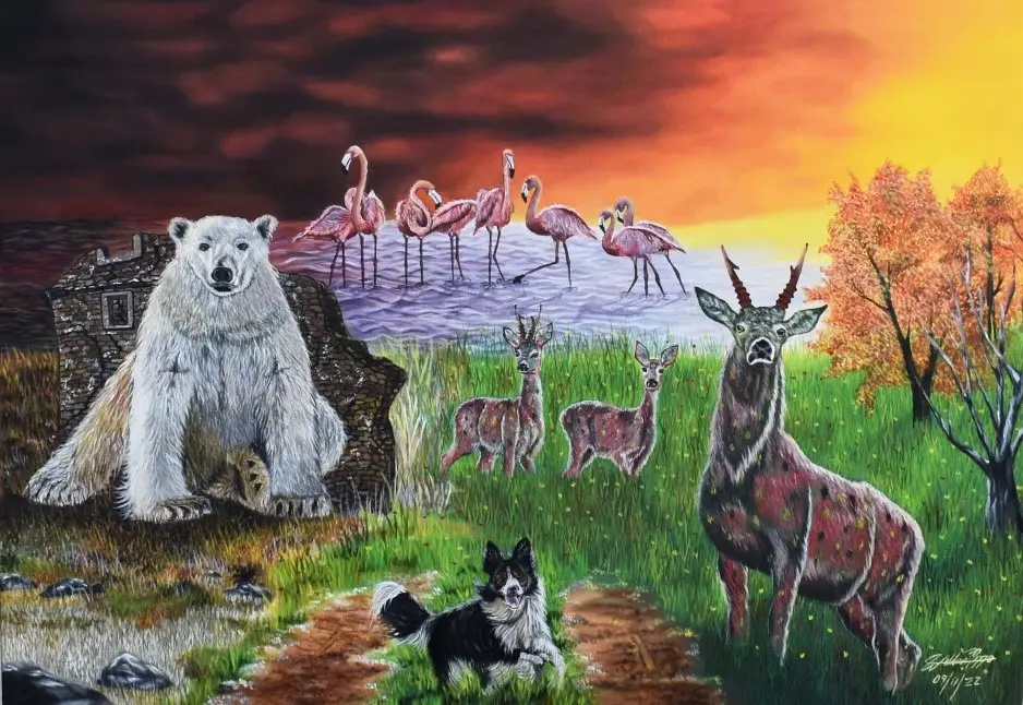 Opera d'arte di Willian de Paula Rizzo dipinto a mano a olio su tela dove ritratta un sogno inaspettato di un cliente