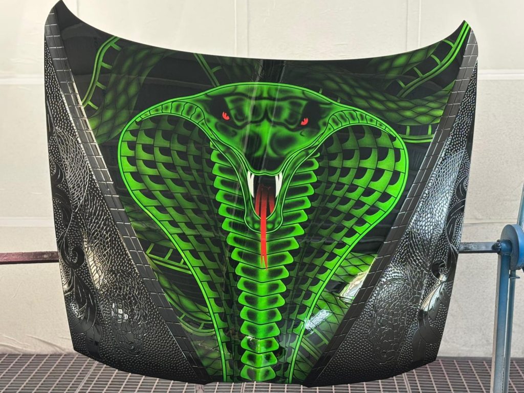 Cofano con Aerografia di un Cobra